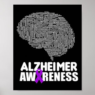 Heimerheimer Awareness Purple Ribbon Support Walk Poster