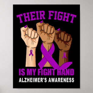 Heimerheimer Awareness Purple Ribbon Support Women Poster