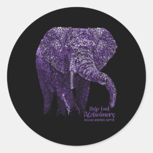 Heimerheimer Awareness S And Gifts Purple Elephant Classic Round Sticker