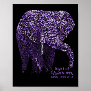 Heimerheimer Awareness S And Gifts Purple Elephant Poster