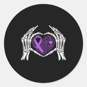 Heimerheimer Awareness Skeleton Hand Heart Classic Round Sticker