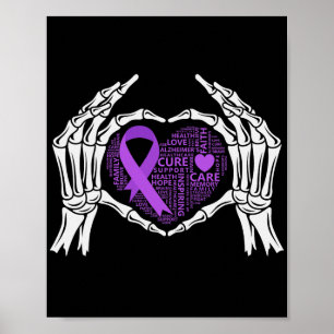 Heimerheimer Awareness Skeleton Hand Heart  Poster