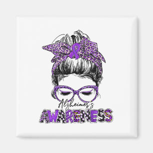 Heimerheimer Awareness Strong Purple Ribbon Women Magnet