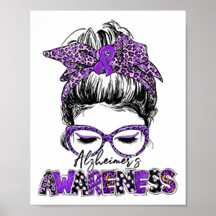 Heimerheimer Awareness Strong Purple Ribbon Women Poster