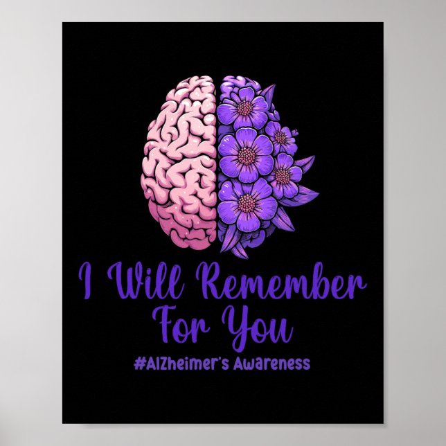 Heimerheimer Purple Floral Brain I Will Remember F Poster (Front)