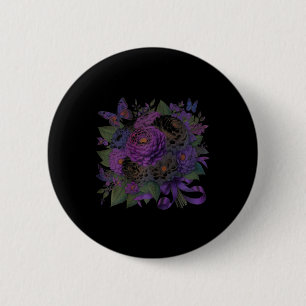Heimerheimer Purple Floral Pansy Dementia Heimerhe 6 Cm Round Badge