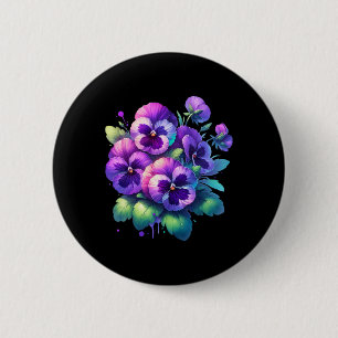 Heimerheimer Purple Floral Pansy Dementia Heimerhe 6 Cm Round Badge