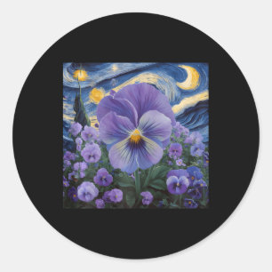 Heimerheimer Purple Floral Pansy Dementia Heimerhe Classic Round Sticker