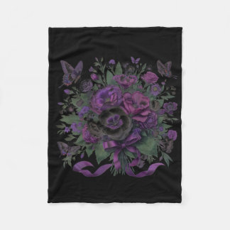 Heimerheimer Purple Floral Pansy Dementia Heimerhe Fleece Blanket
