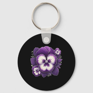 Heimerheimer Purple Floral Pansy Dementia Heimerhe Key Ring