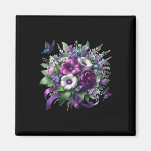 Heimerheimer Purple Floral Pansy Dementia Heimerhe Magnet