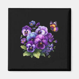 Heimerheimer Purple Floral Pansy Dementia Heimerhe Magnet