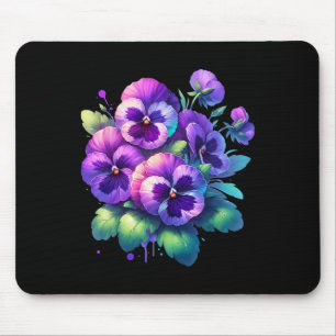 Heimerheimer Purple Floral Pansy Dementia Heimerhe Mouse Pad