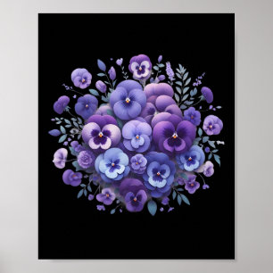 Heimerheimer Purple Floral Pansy Dementia Heimerhe Poster