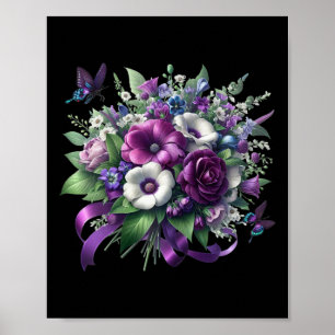 Heimerheimer Purple Floral Pansy Dementia Heimerhe Poster