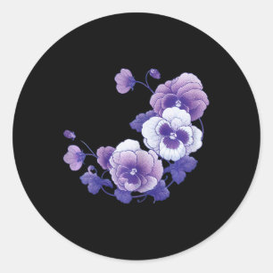 Heimerheimer Purple Floral Pansy Heimerheimer's Aw Classic Round Sticker