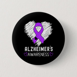 Heimerheimer Purple Ribbon Dementia Heimerheimer's 6 Cm Round Badge