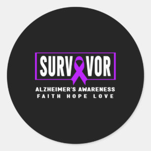 Heimerheimer’s Survivor - Purple Ribbon Heimerheim Classic Round Sticker