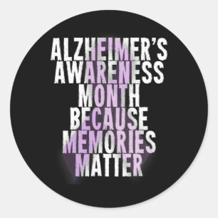 Heimerheimer Support Awareness Month Purple Ribbon Classic Round Sticker