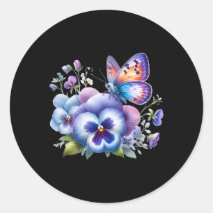 Heimerheimer Viola Floral Pansy Dementi Heimerheim Classic Round Sticker