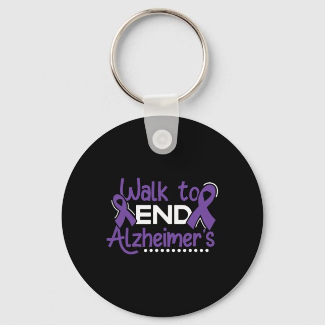 Heimerheimer Walk Dementia Warrior Purple Ribbon A Key Ring (Front)