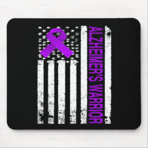 Heimerheimer Warrior Awareness - Usa Flag Purple R Mouse Pad