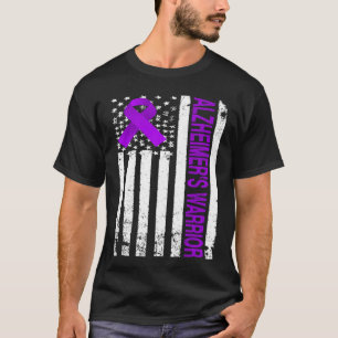 Heimerheimer Warrior Awareness - Usa Flag Purple R T-Shirt