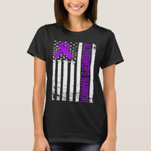Heimerheimer Warrior Awareness - Usa Flag Purple R T-Shirt