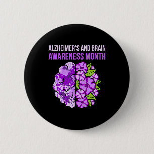Heimerheimer's And Brain Awareness Month Purple Ri 6 Cm Round Badge