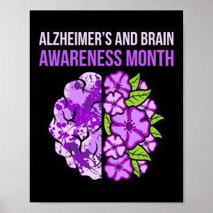 Heimerheimer's And Brain Awareness Month Purple Ri Poster