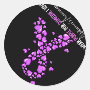 Heimerheimer's Awareness Gifts I Wear Purple Heime Classic Round Sticker