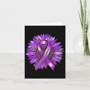 Heimerheimer's Awareness Leopard Sunflower Purple Card