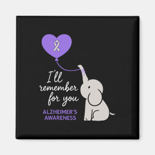Heimerheimer's Awareness Purple Elephant I'll Reme Magnet
