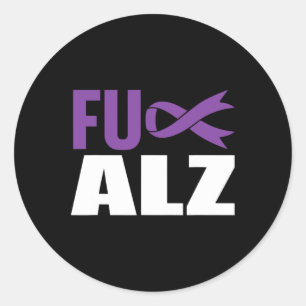 Heimerheimers Awareness Purple Ribbon End Heimer H Classic Round Sticker
