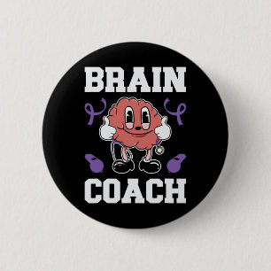 Heimerheimer's Awareness Ribbon Purple Brain Coach 6 Cm Round Badge