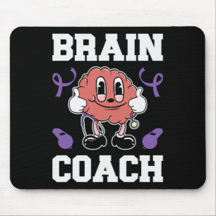 Heimerheimer's Awareness Ribbon Purple Brain Coach Mouse Pad