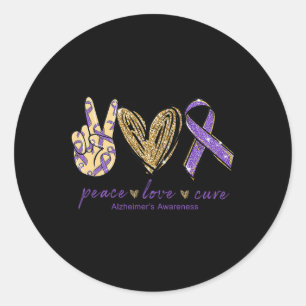 Heimerheimer's Awareness-shirt Peace Love Cure Wom Classic Round Sticker