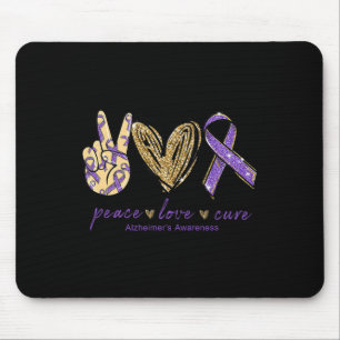 Heimerheimer's Awareness-shirt Peace Love Cure Wom Mouse Pad