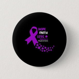 Heimerheimers Awareness Tee Hope Faith Love Heimer 6 Cm Round Badge