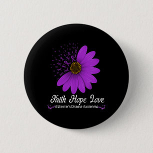 Heimerheimer's Disease Awareness Faith Hope Love P 6 Cm Round Badge
