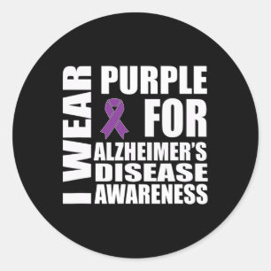 Heimerheimer's Disease Awareness Purple Ribbon Sup Classic Round Sticker