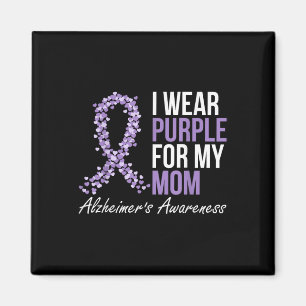 Heimers Awareness Dementia Mum I Wear Purple Ribbo Magnet