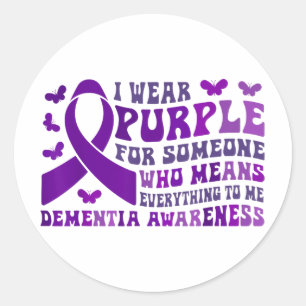 Heimers Awareness I Wear Purple For Someone Butter Classic Round Sticker
