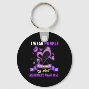 Heimers Awareness I Wear Purple In Memory Of My Au Key Ring