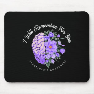 Heimers Awareness I Will Remember For You Brain  Mouse Pad