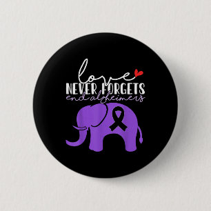 Heimers Awareness Love Never Forgets End Heimers _ 6 Cm Round Badge