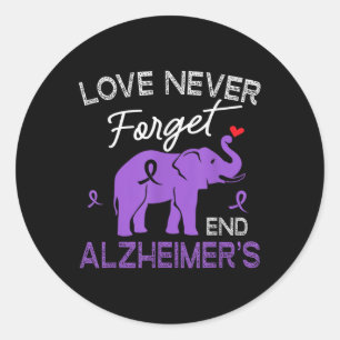 Heimers Awareness Love Never Forgets End Heimers Classic Round Sticker