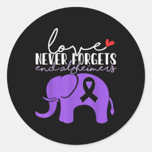 Heimers Awareness Love Never Forgets End Heimers _ Classic Round Sticker