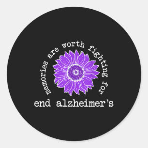 Heimers Awareness Memories Are Worth Fighting For Classic Round Sticker