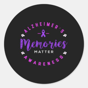 Heimers Awareness Memories Long Sleeve Classic Round Sticker
